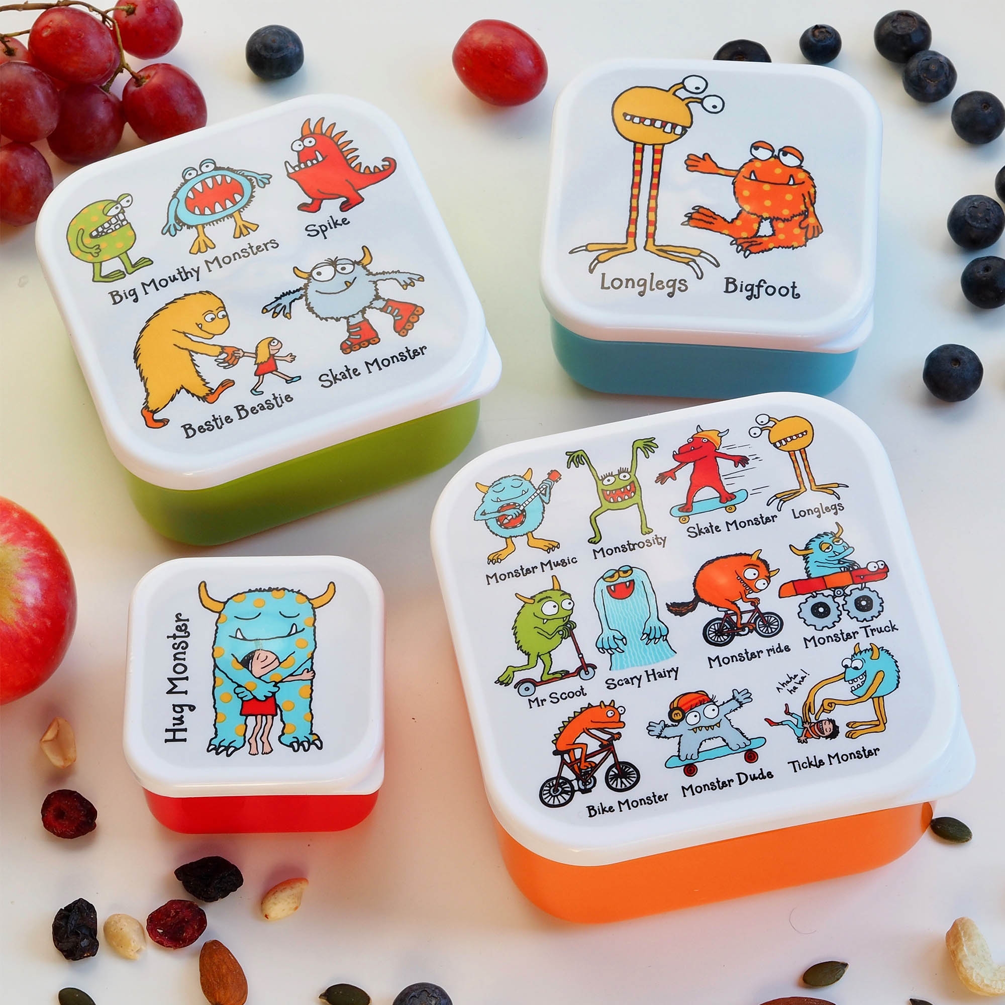 Set of 4 Monsters Snack Boxes for Kids