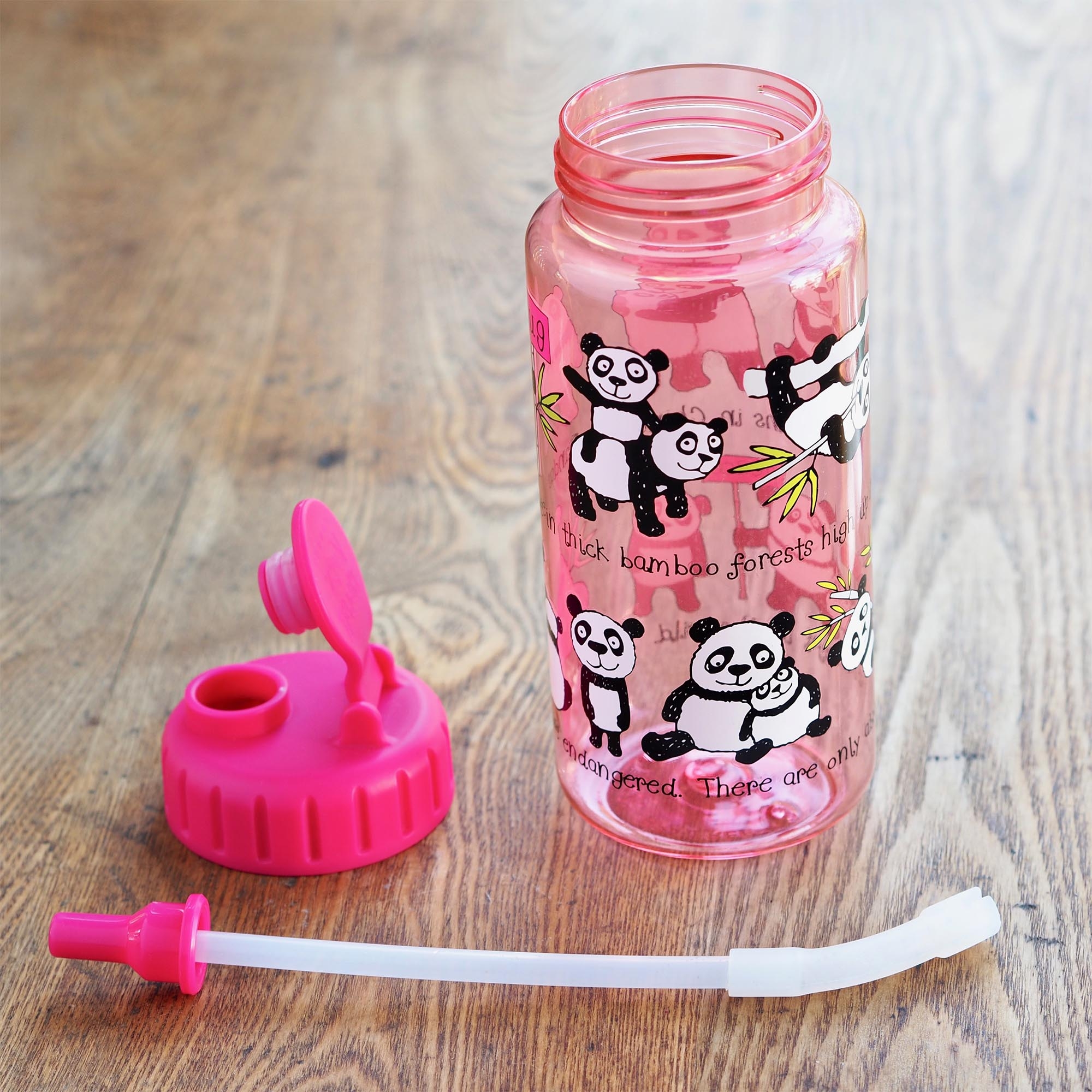 Kids Pandas Design Drinking Bottle with straw