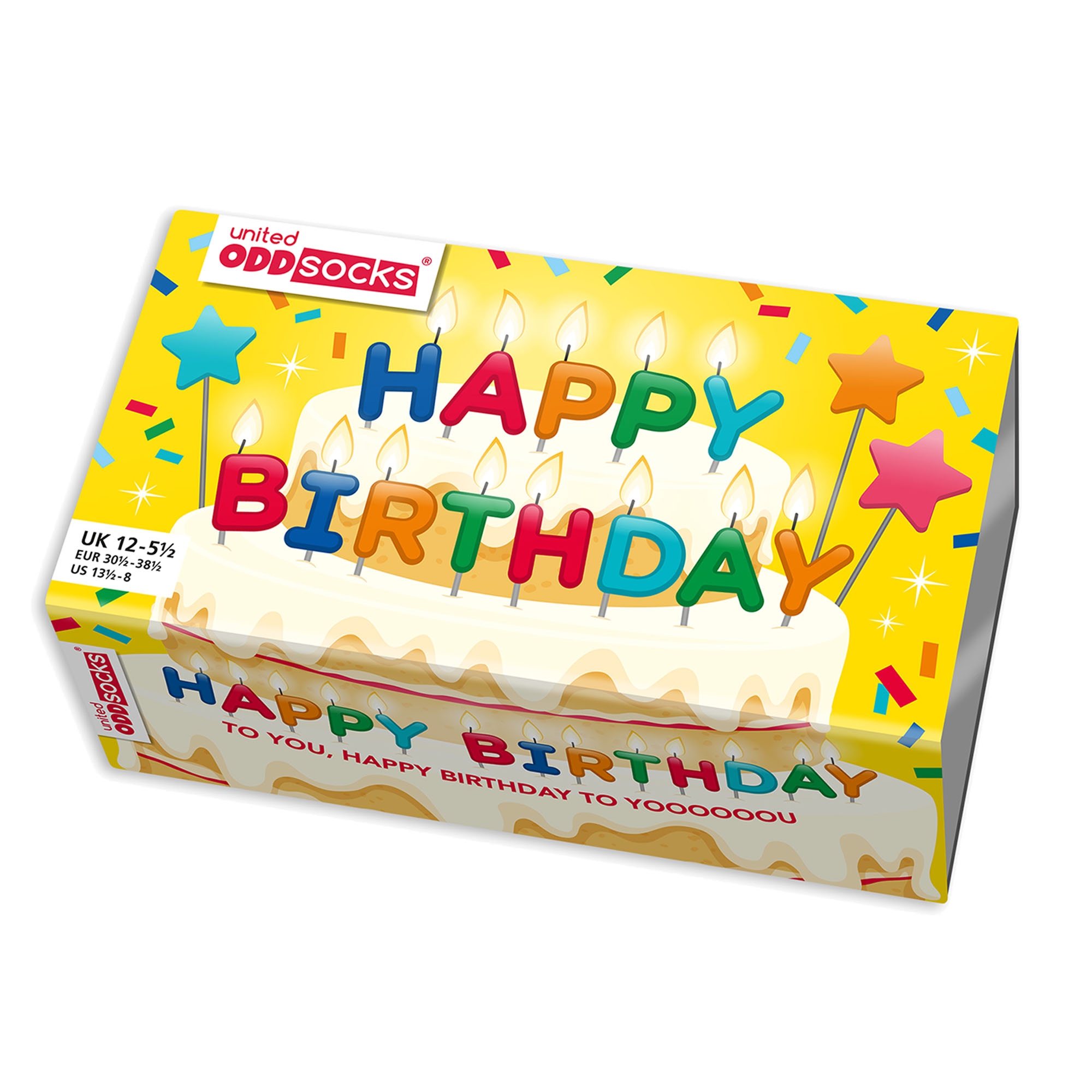 Oddsocks Kids Happy Birthday Socks Set of 6 Size 12-5.5 UK