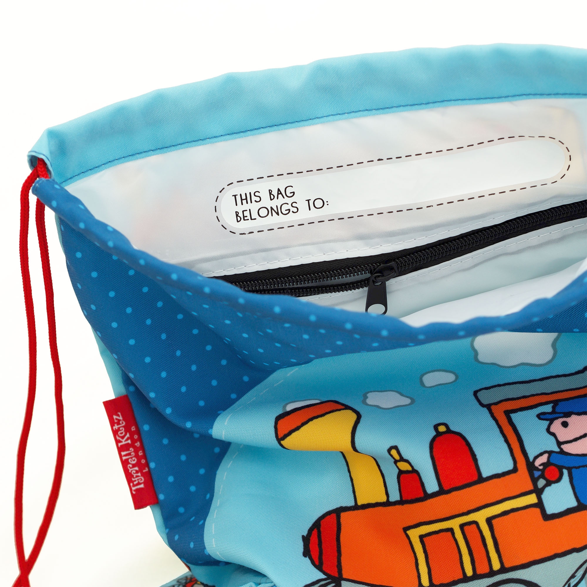 Kids Trains Waterproof Drawstring Bag