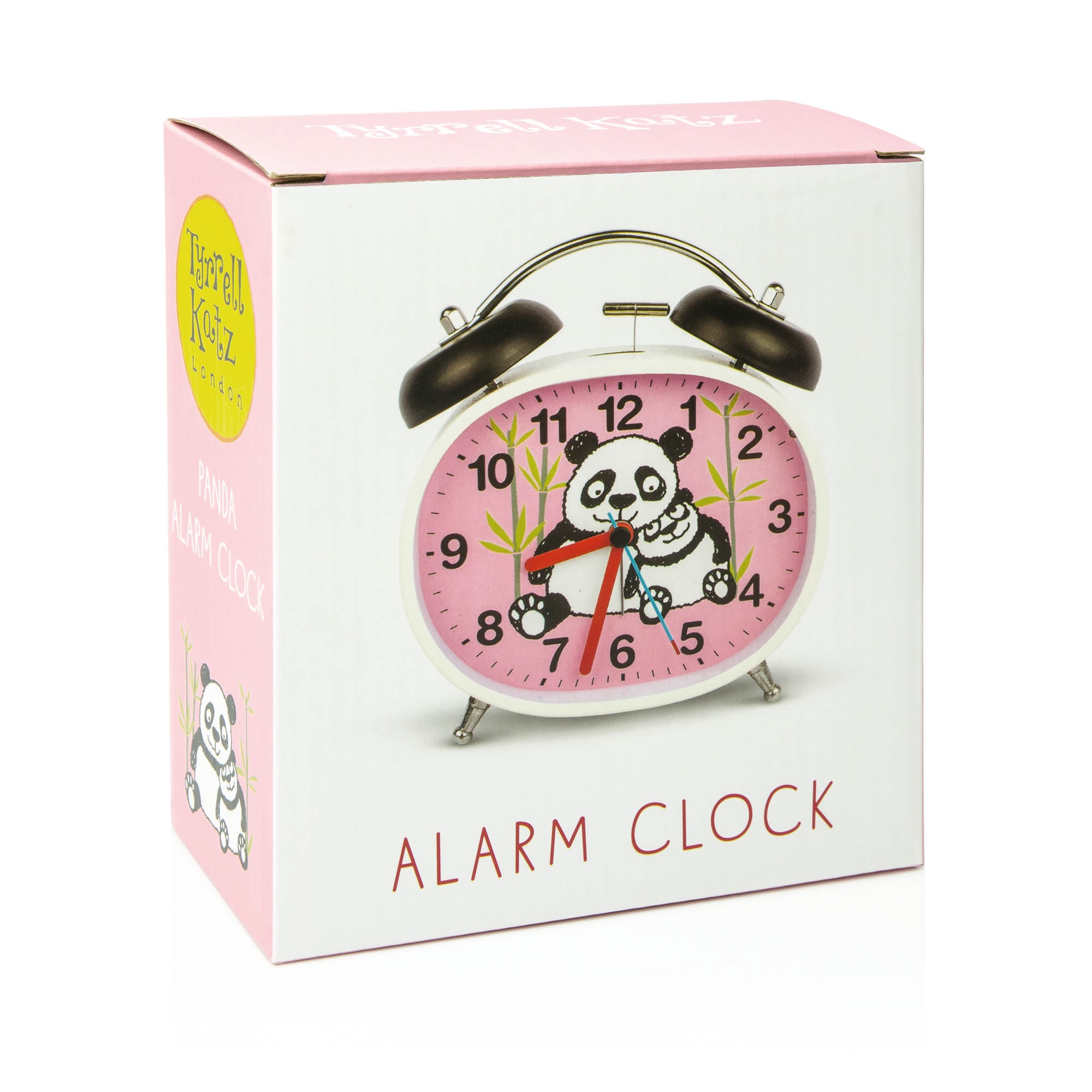 Pandas Design Children's Alarm Clock · Twin Bell · Silent Tick