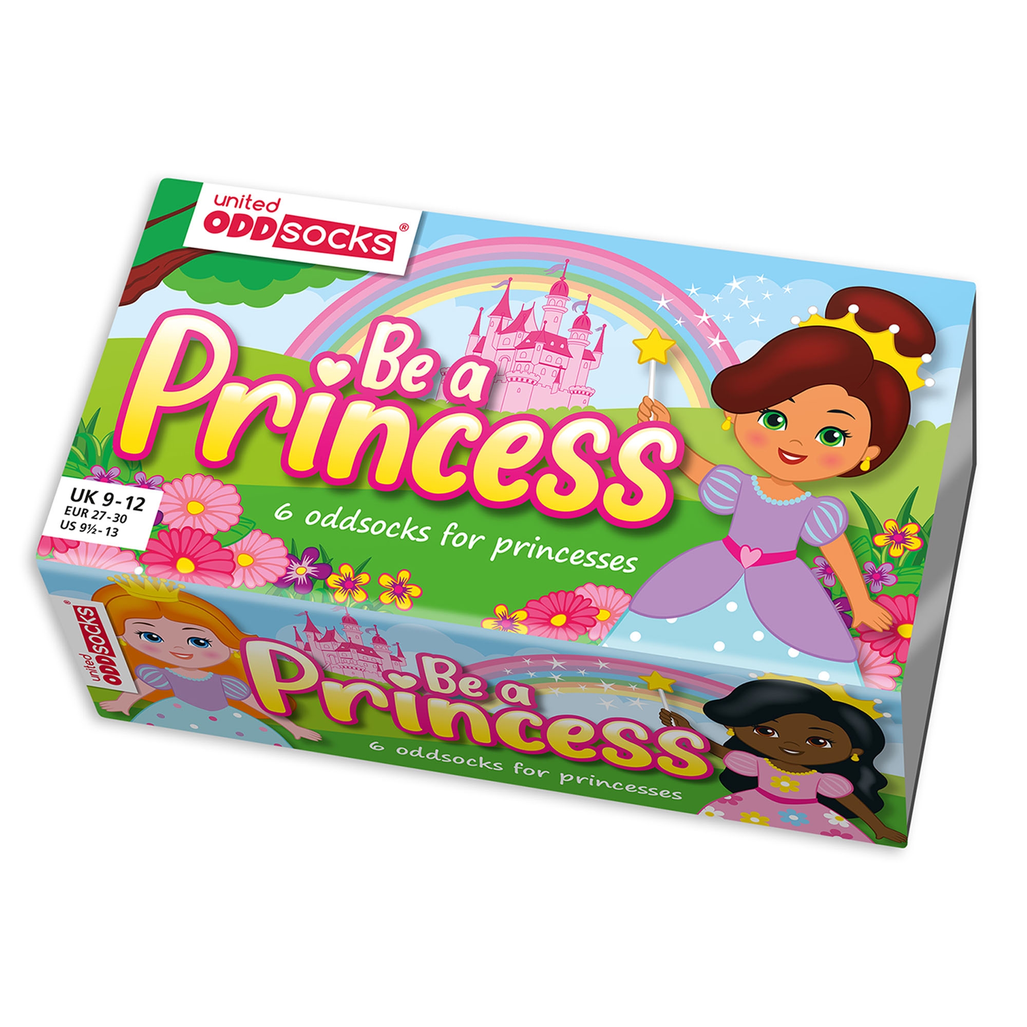 Oddsocks Kids Be a Princess Socks Set of 6 Size 9-12 UK