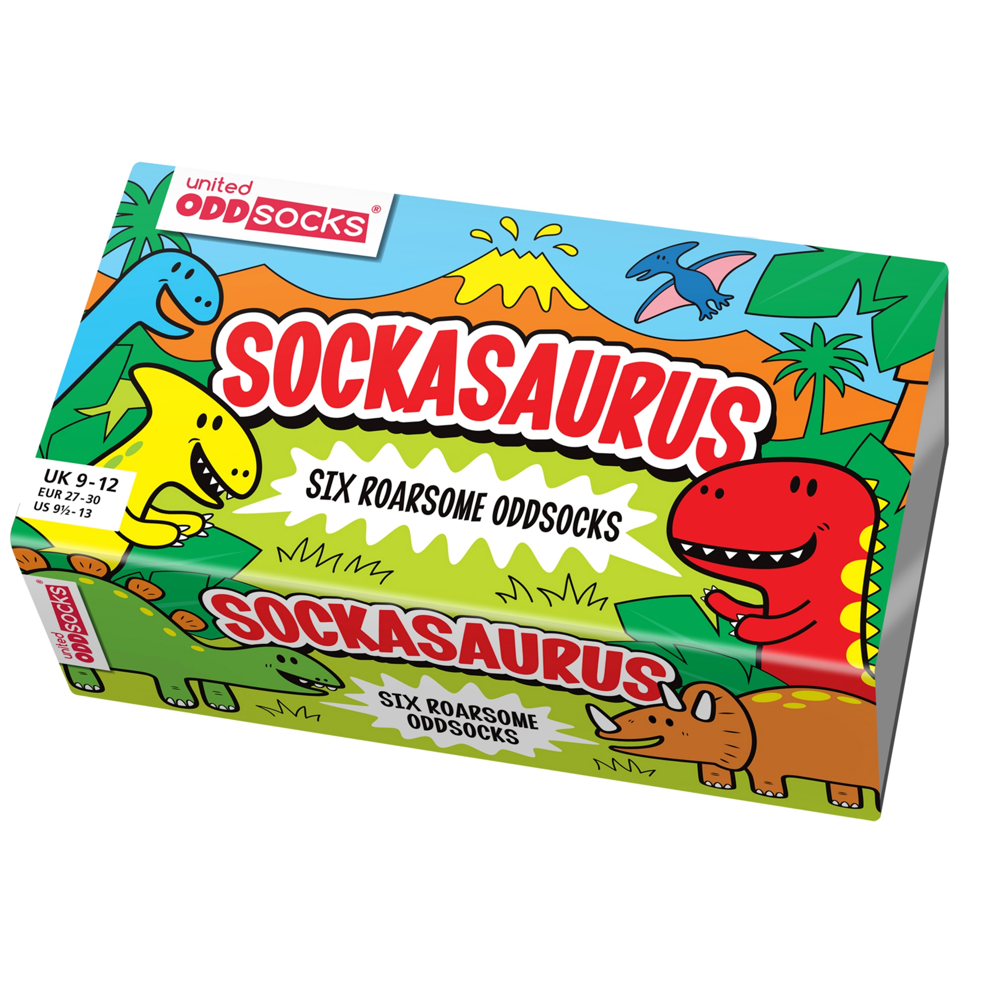 Dinosaur Socks Set of 6 Size 9-12 UK