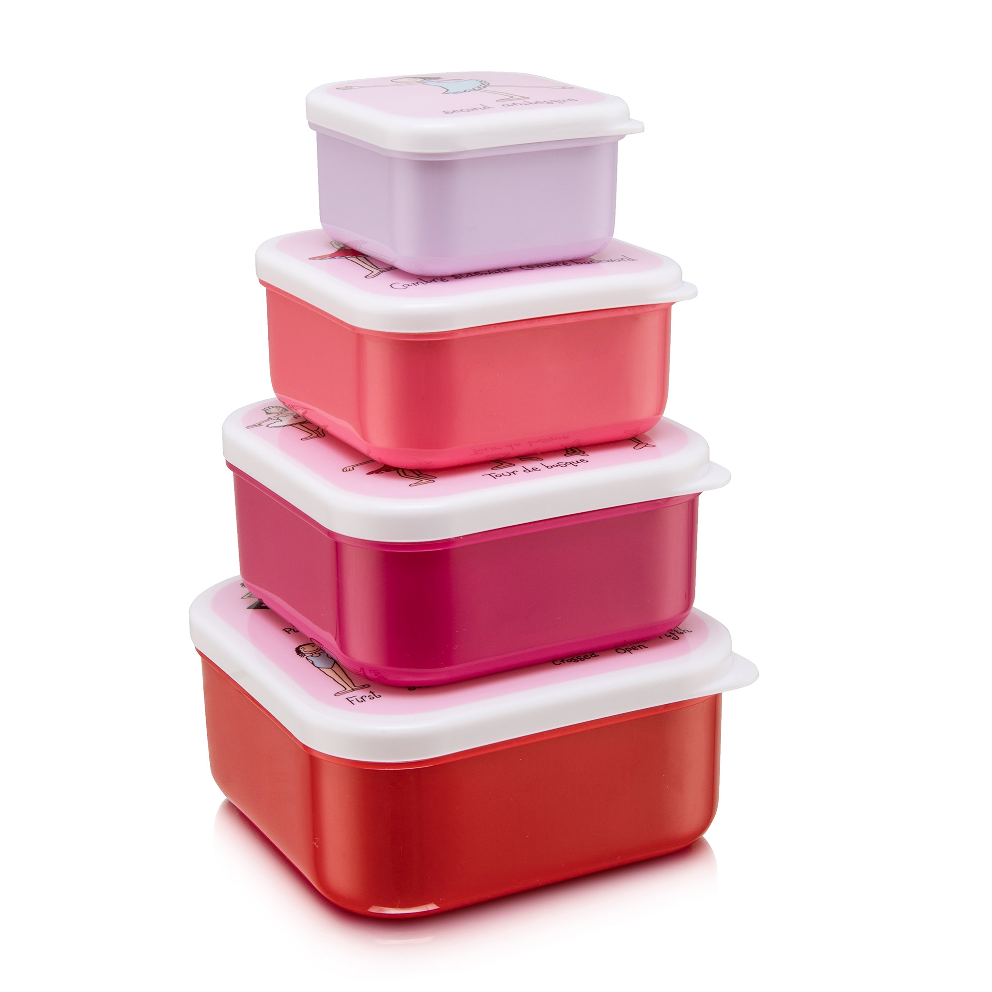 Set of 4 Ballet Snack Boxes for Kids