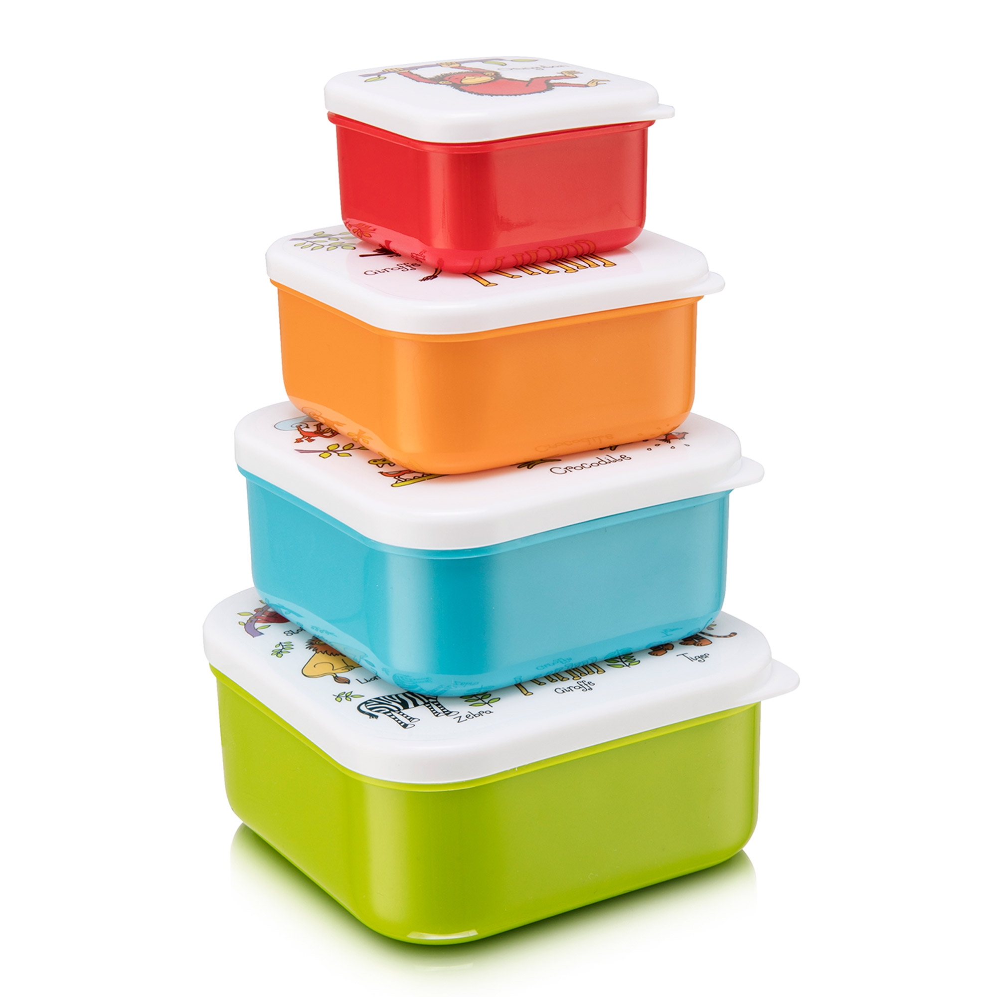 Set of 4 Jungle Snack Boxes for Kids