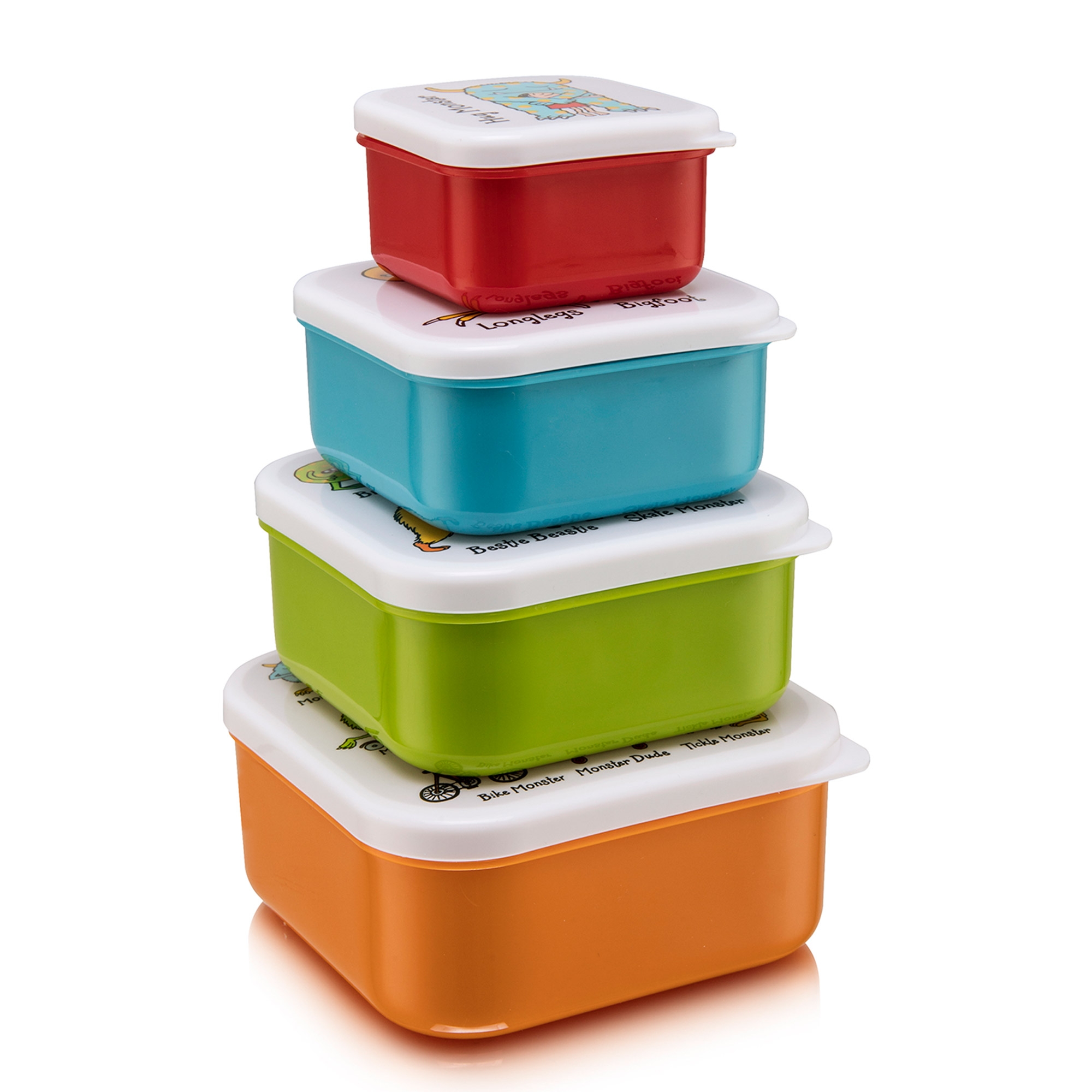 Set of 4 Monsters Snack Boxes for Kids