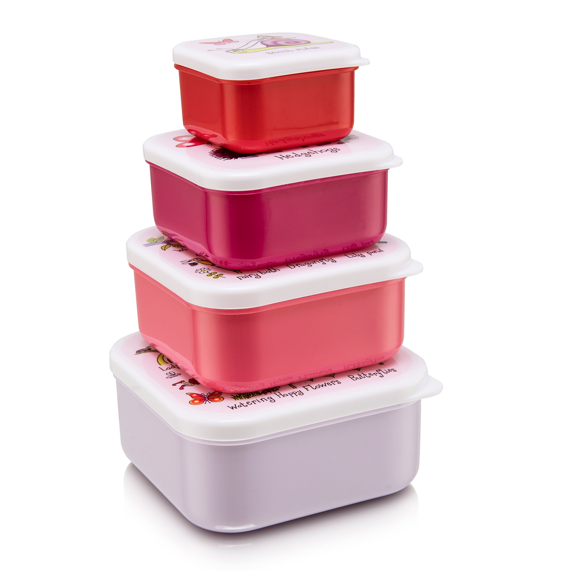 Set of 4 Secret Garden Snack Boxes for Kids