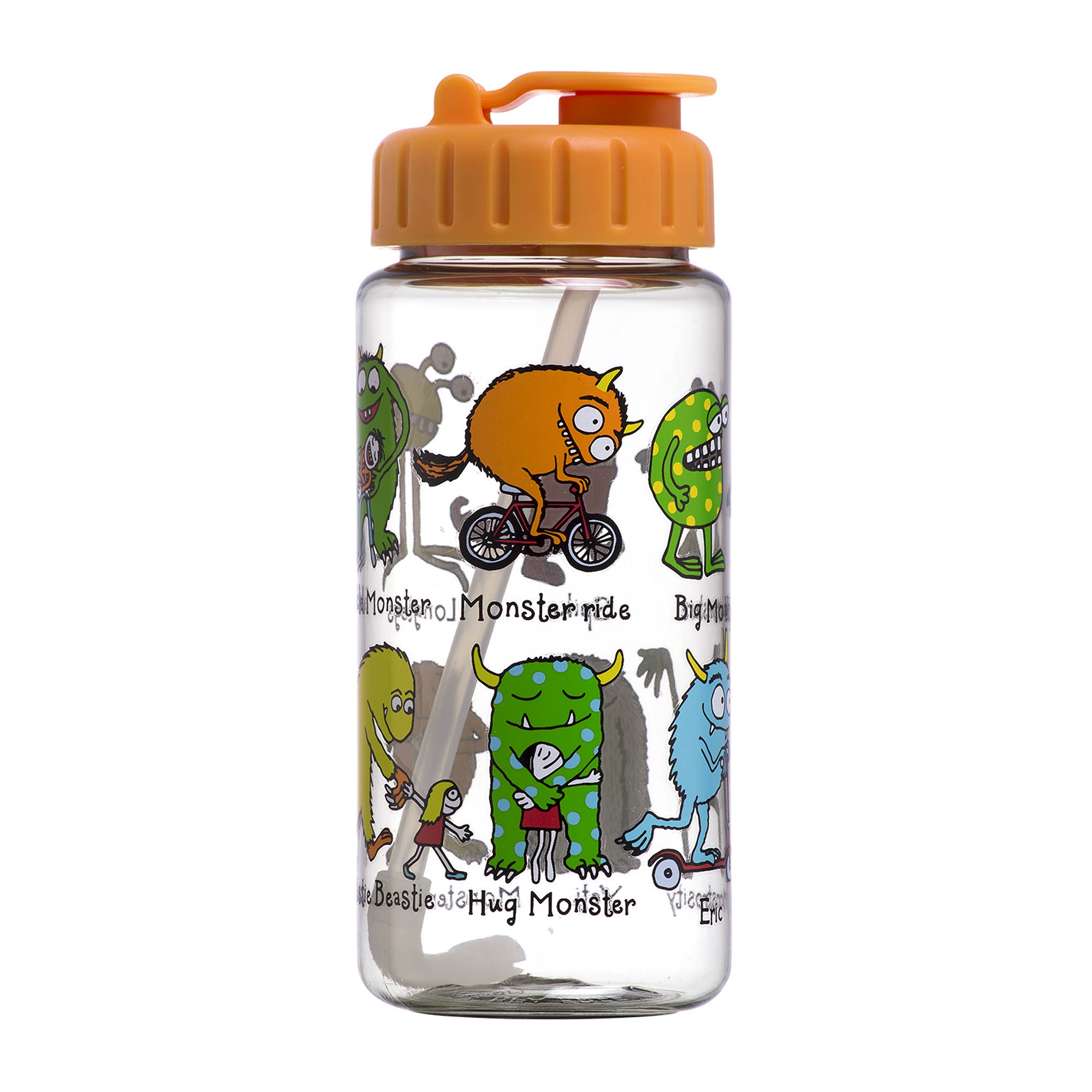 Kids Monsters Design Drinking Bottle with straw