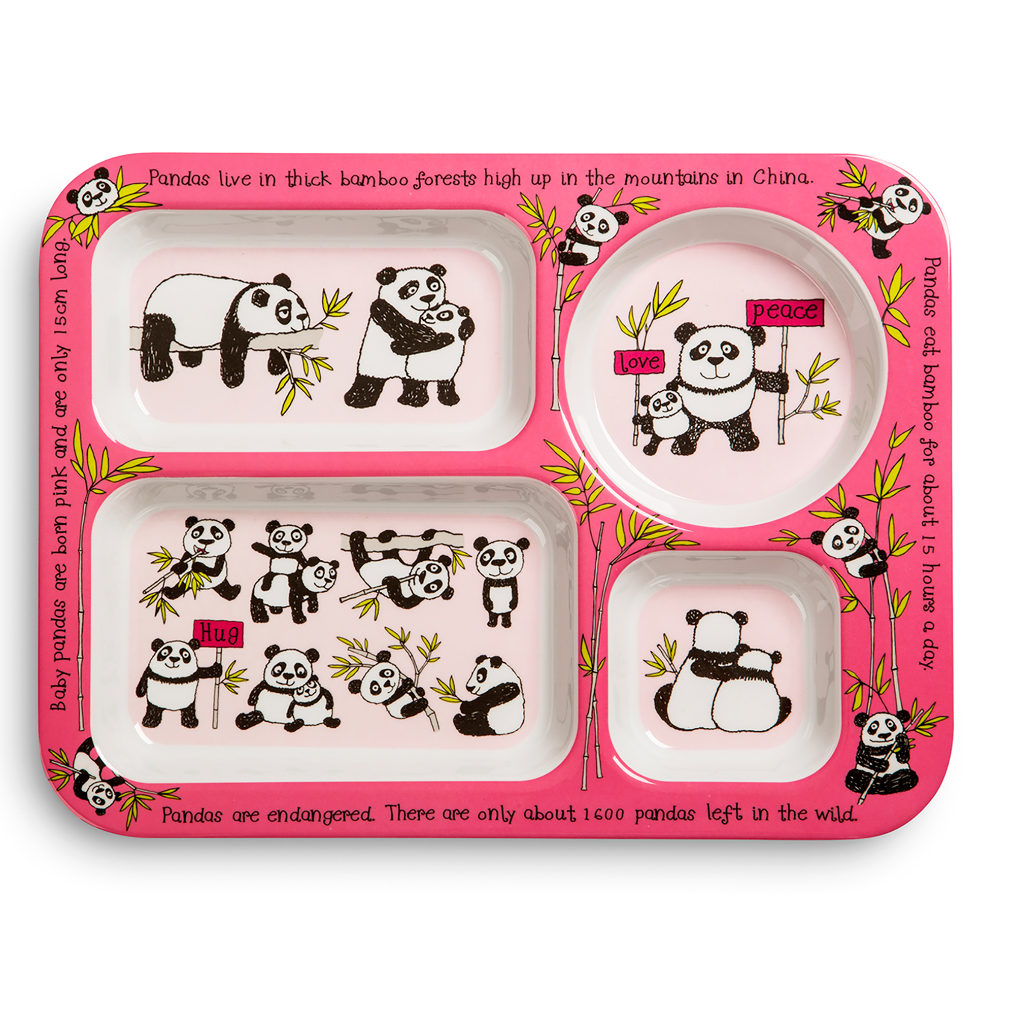Pandas Melamine Compartment Tray