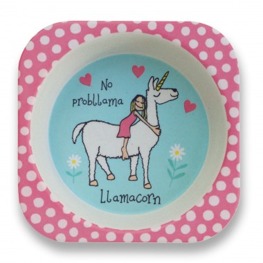 Unicorns Design Bamboo Toddler Bowl